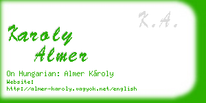 karoly almer business card